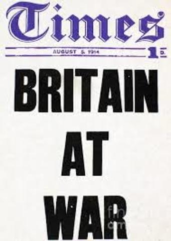 Great Britain declares war on Germany