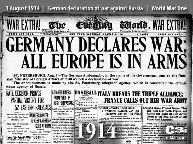 Germany declares war on Serbia
