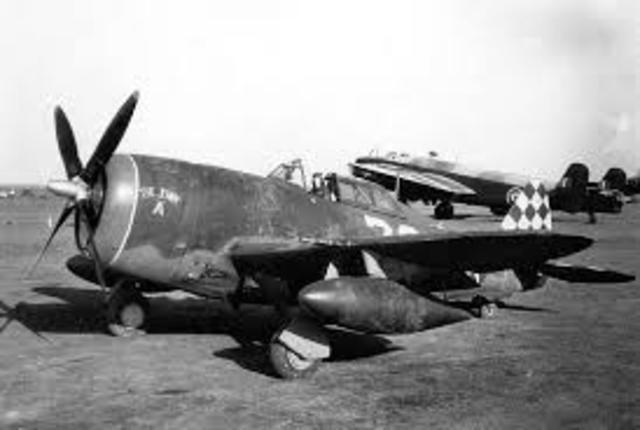 P-47s entering combat in England Europe