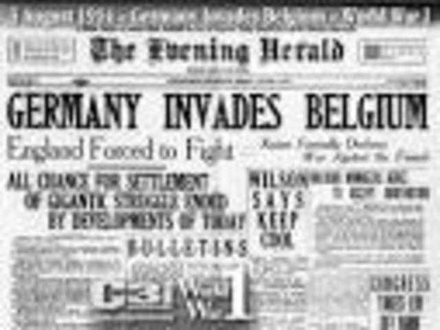 Germany invades Belgium