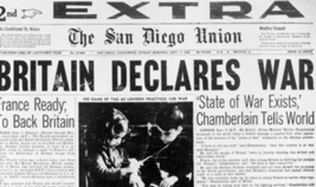 Great Britain Declares War on Germany