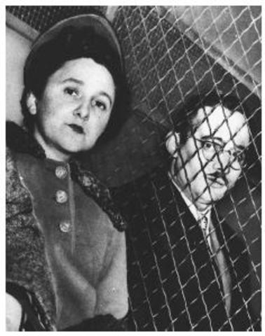 Julius and Ethel Rosenberg tried and executed for espionage