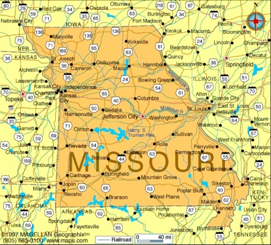The state of Missouri was admitted to the union
