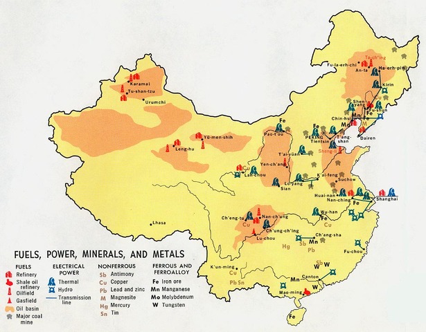 China's major industrial expansion occured when communist planners took over and their lesding priorities was to develop china's resources and industries.