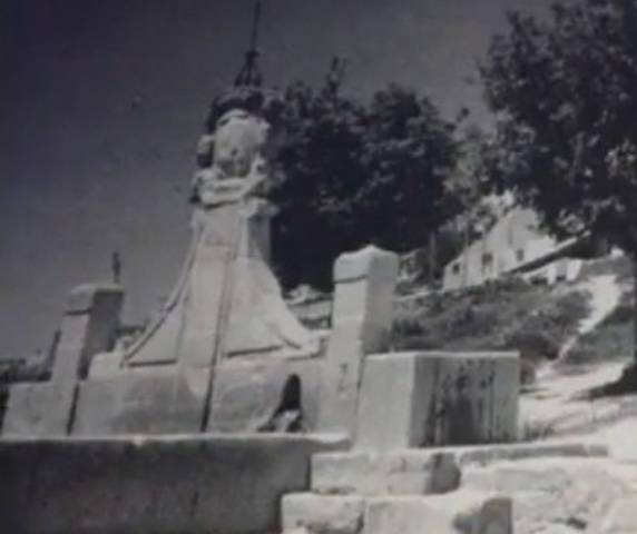 Construcción de la fuente de la villa
