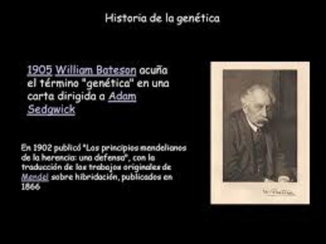 William Bateson acuña el término «genética» en una carta dirigida a Adam Sedgwick.