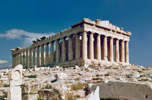 The construction of the Parthenon is completed in Athens (447 BCE)