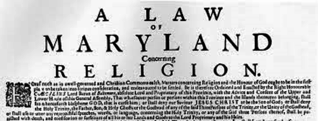 The Toleration Act passed