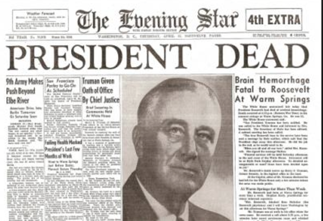 FDR dies