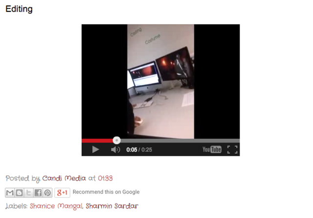 Post Production: EDITING