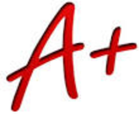 first A+ in second grade