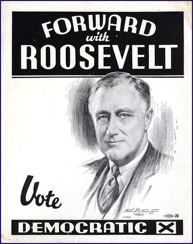 FDR elected to second presidential term
