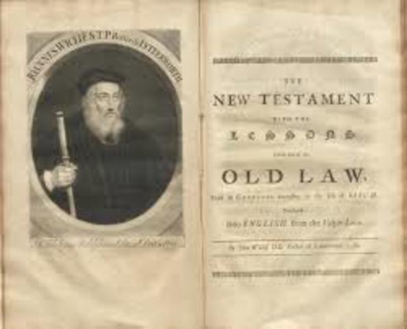 John Wycliffe rebels against papal authority