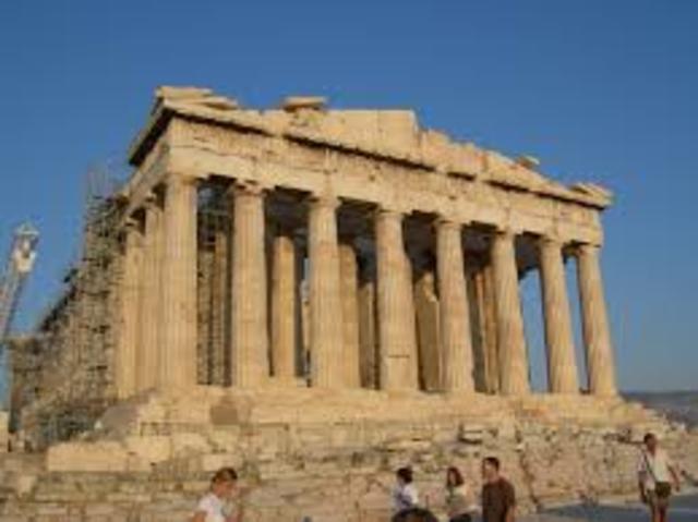 The construction of the Parthenon in Athens is completed (447-432) BCE)