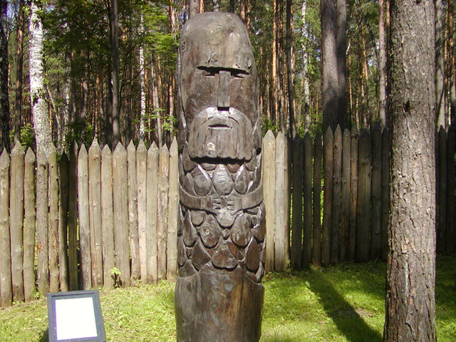 Slavic mythological forest (reconstruction pagan sanctuary)