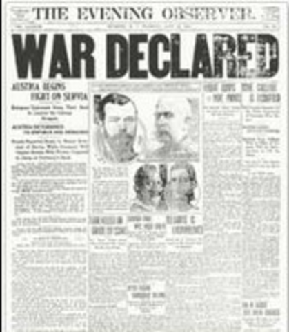 Austria-Hungary Declares War on Serbia.