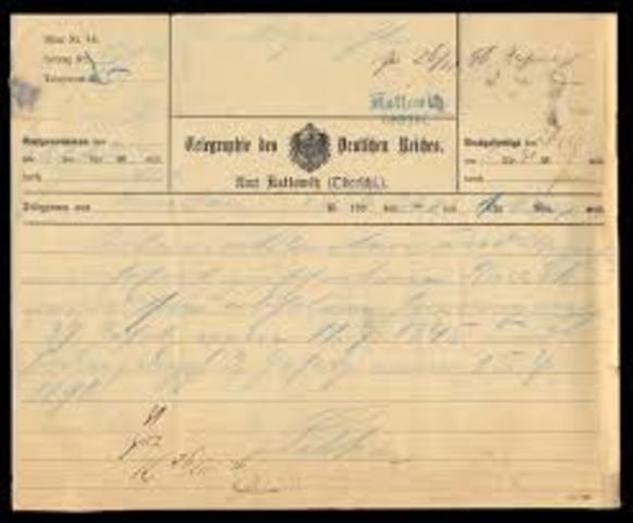 Germany sends telogram to Mexico