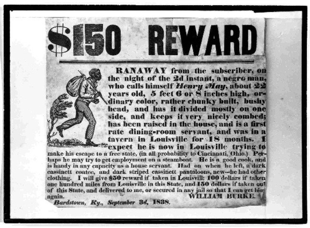 Escapee slave poster