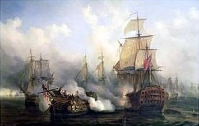 The French fleet is destroyed at the Battle of Trafalgar