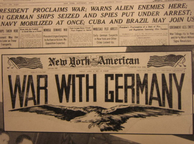 The United States declares war on Germany