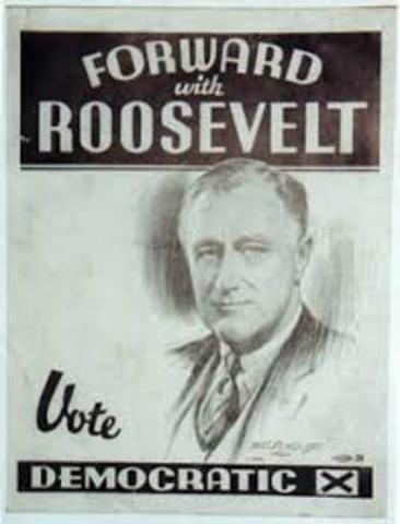 FDR elected to second presidential terms
