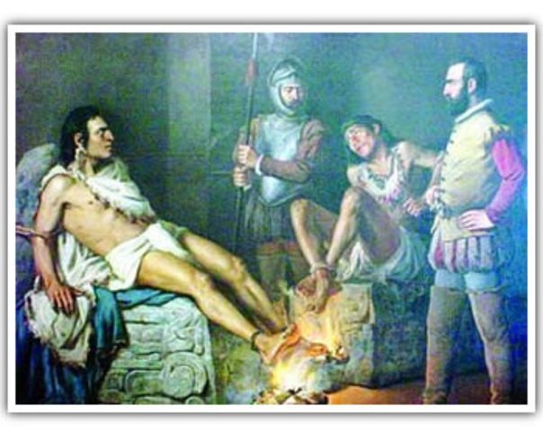 Hernán Cortés asesina a Cuauhtémoc