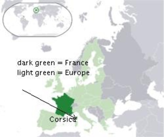 Napoleon is born in Corsica