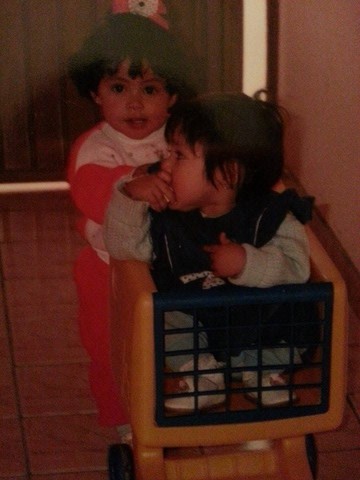 Playing with my cousin