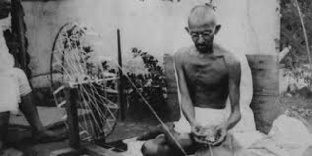 Gandhi starting making his own clothes