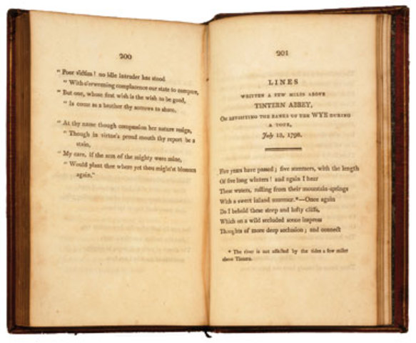 William Wordworth and Samuel Taylor Coleridge publish Lyrical Ballads