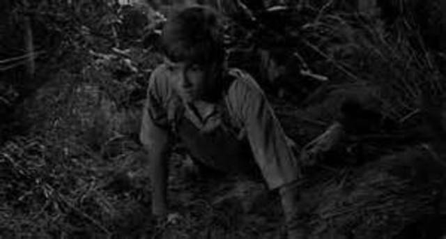 Jem touches the Radley house