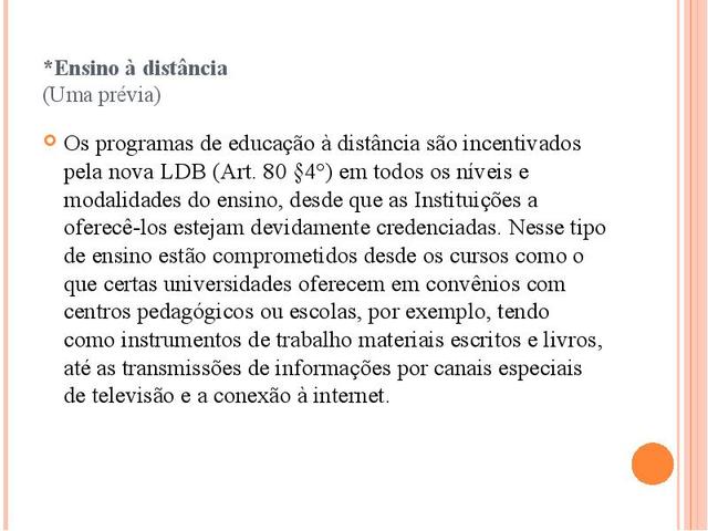 LDBN - formatização da EaD Brasileira.