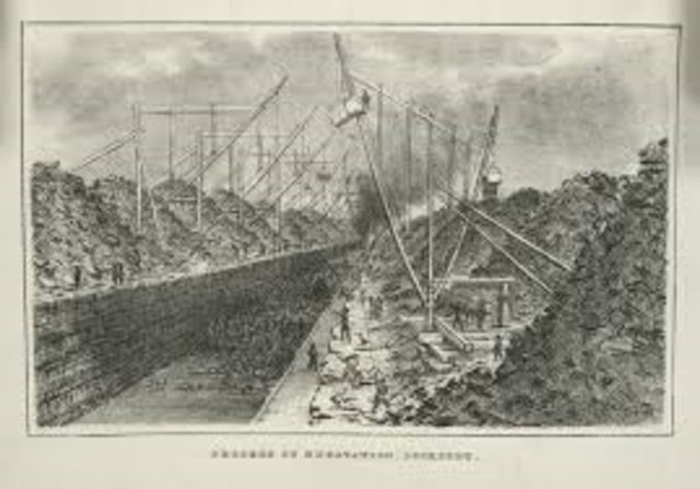 Erie Canal Construction begins