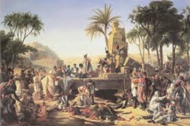 Napoleon's army discovers the Rosetta Stone