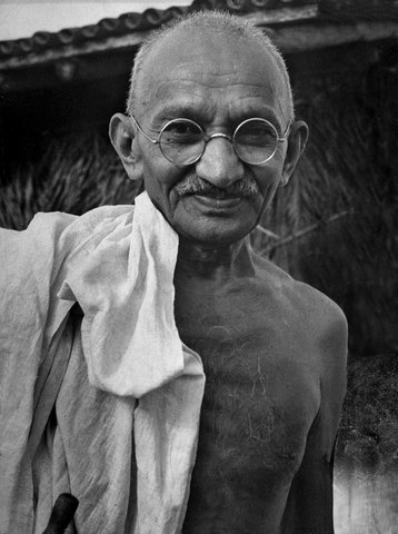 Gandhi only wears a loin cloth