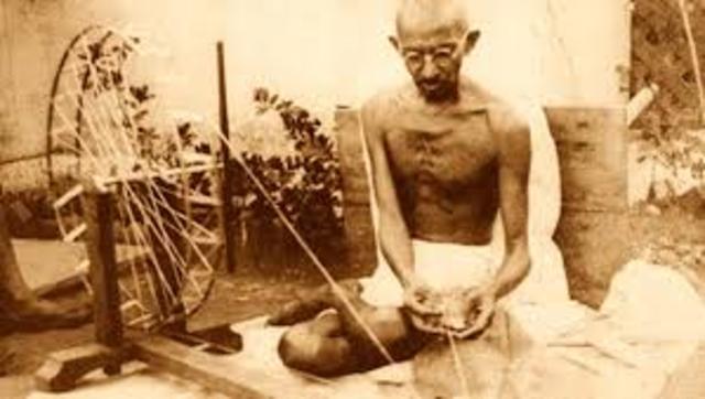 Gandhi Fasts in protest