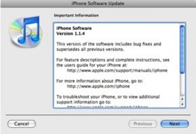iPhone Firmware 1.1.4
