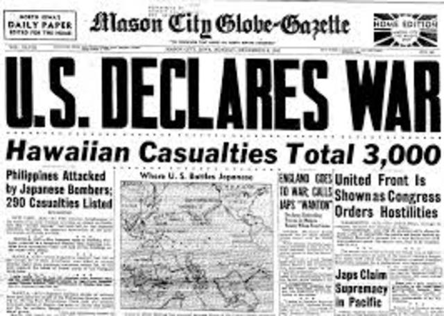 U.S. declares war