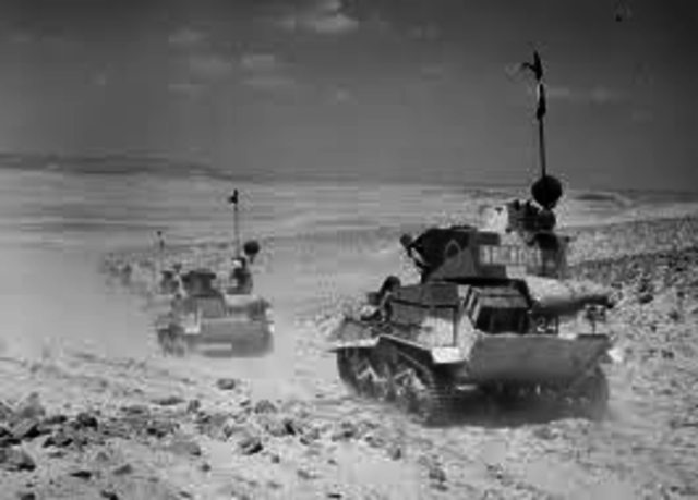 British and US forces defeat German and Italian armies in North Africa