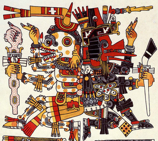 Mictlantecuhtli and Quetzalcoatl