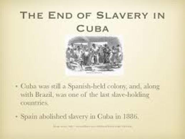 Slavery ends in Cuba