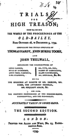 Treason trials, Romanticism