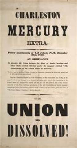South Carolina Secedes, 20 December 1860
