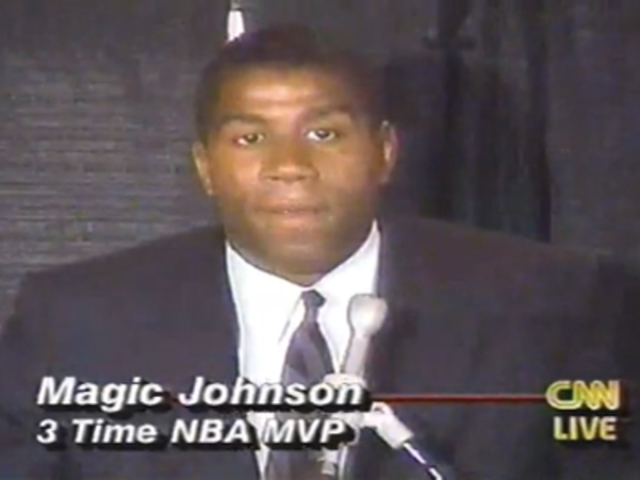Magic Johnson retires because of HIV diagnosis