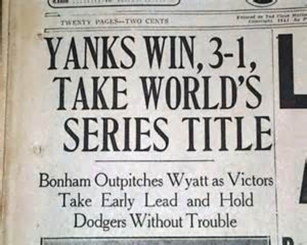 New York Yankees win World Series