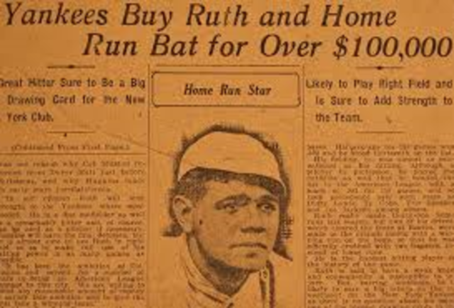 Babe Ruth was Sold to the New York Yankees
