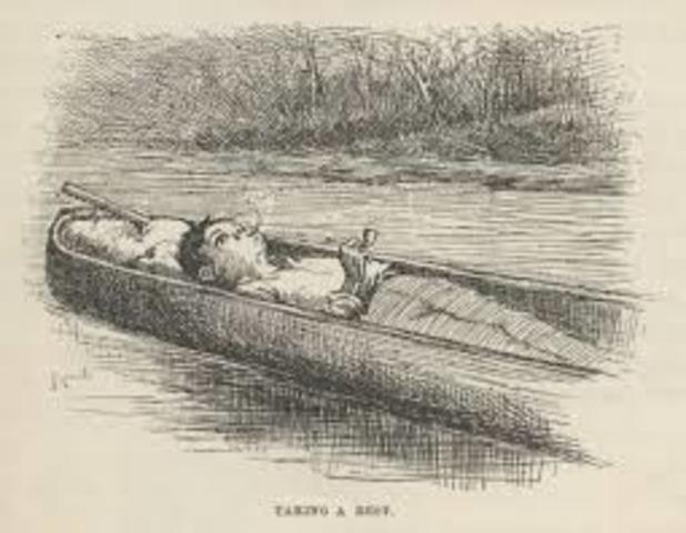 Huck escapes from Pap's cabin