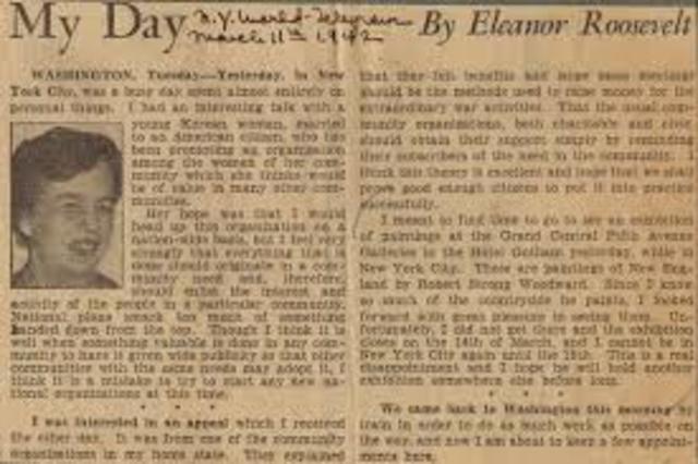 she began  writing a newspaper coloum