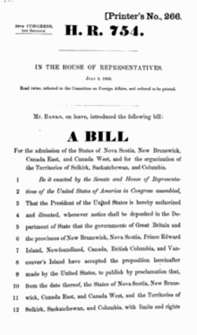 The United States of America creates and introduces the Annexation Bill