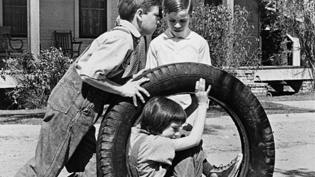 Scout Gets pushed in a tire